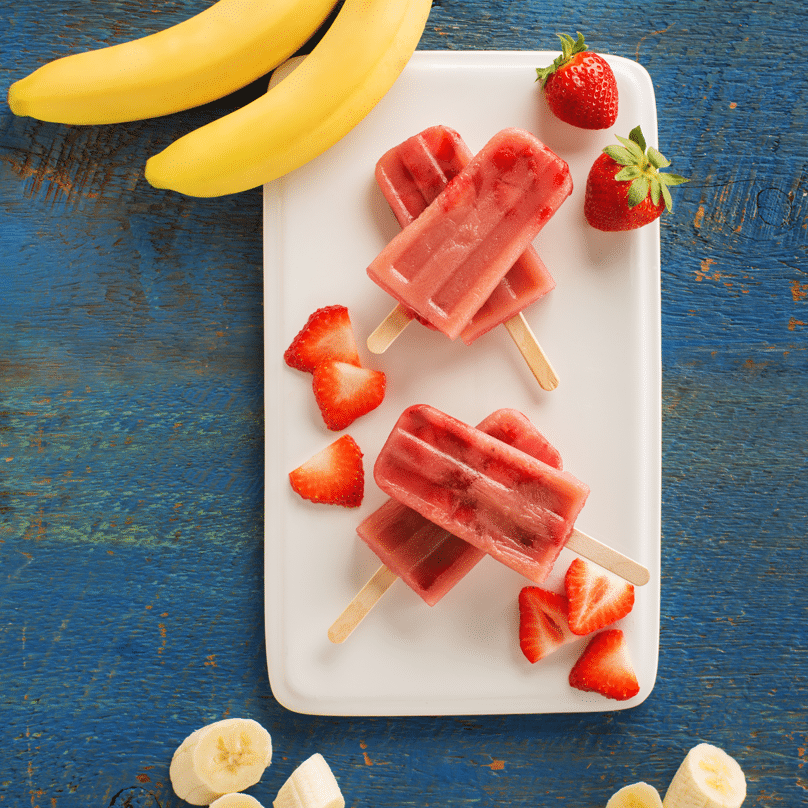 barres glacees fraise banane
