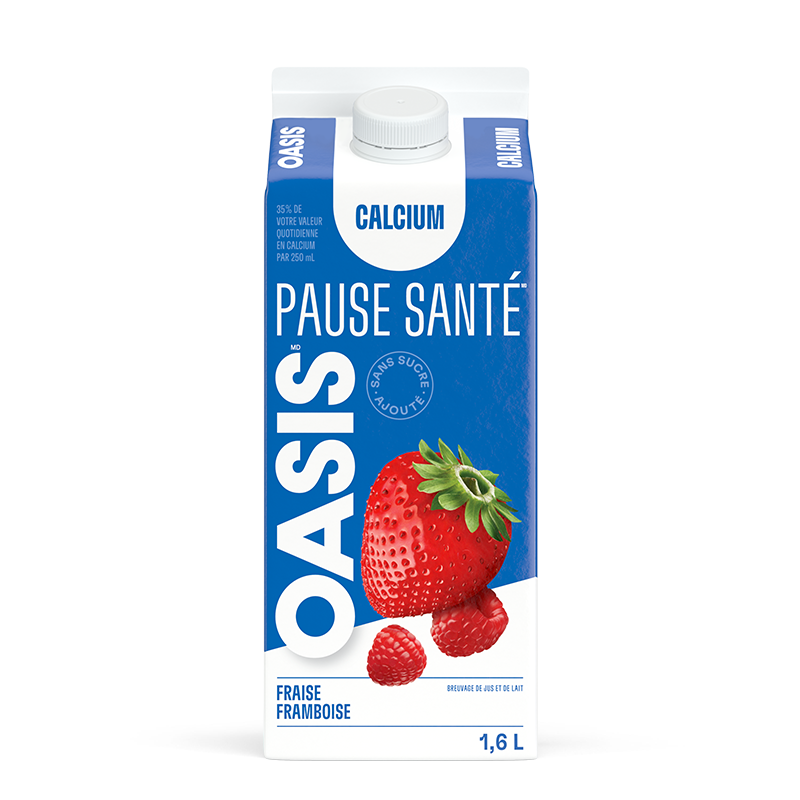 OASIS PAUSE SANTÉ FRAISE/FRAMBOISE CALCIUM Gable Elopak 1.6L